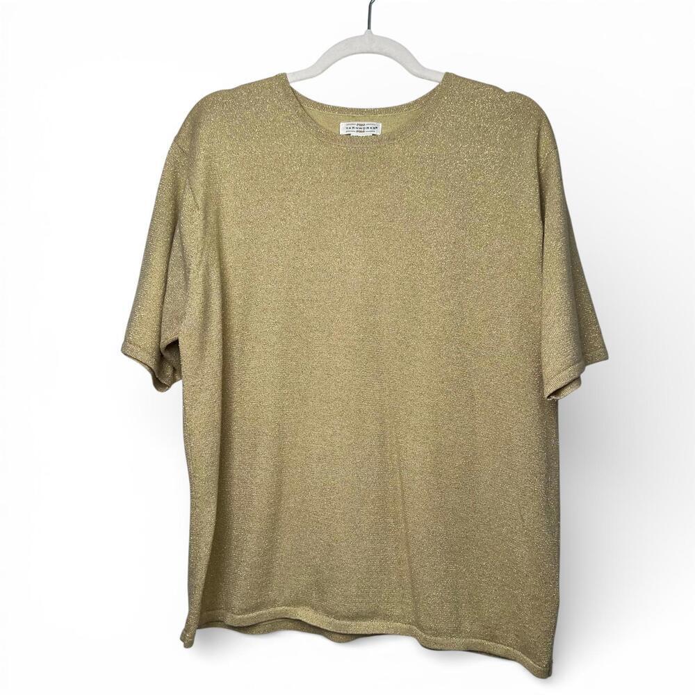 Vintage Yarnworks Metallic Gold Knit Top